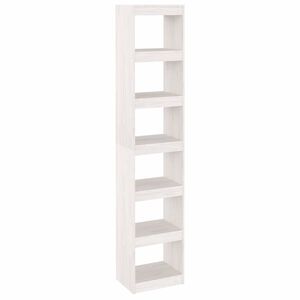 vidaXL B&uuml;cherregal/Raumteiler Wei&szlig; 40x30x199 cm Massivholz Kiefer