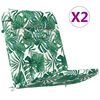 vidaXL Stuhl Kissen Floral 2 pcs Grün 58 x 77 x 4.5 cm Oxford Stoff