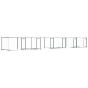 vidaXL Hundezwinger mit T&uuml;ren Grau 12x2x1,5 m Verzinkter Stahl
