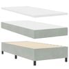 vidaXL Boxspringbett mit Matratze Hellgrau 90 x 200 cm Samt
