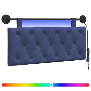 vidaXL H&auml;ngendes Kopfteil Mit LED Licht Polizeiblau Samt