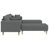 vidaXL Sofa mit Kissen 3 pcs Dunkelgrau Stoff
