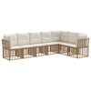 vidaXL Outdoor-Sofagarnitur mit Kissen 7 pcs Natur Polyester