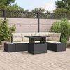 vidaXL Garten-Sofa-Set mit Speicher 6 pcs Schwarz Poly Rattan
