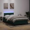 vidaXL Boxspringbett mit Matratze & LED Dunkelgr&uuml;n 120x220 cm Samt