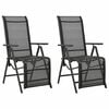 vidaXL Garten-Liegest&uuml;hle 2 Stk. Textilene und Aluminium Schwarz