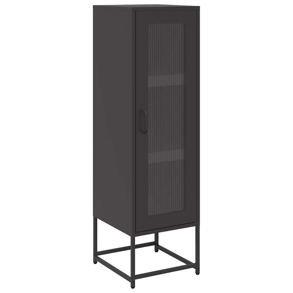 vidaXL Highboard Schwarz 36x39x123 cm Kaltgewalzter Stahl