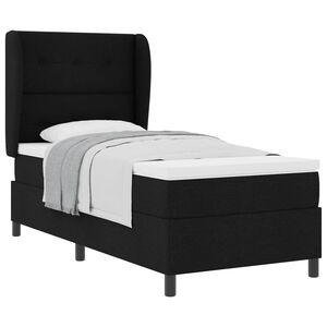 vidaXL Boxspringbett mit Kopfteil Schwarz 80 x 200 cm Stoff