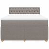 vidaXL Boxspringbett mit Matratze Taupe 140x190 cm Stoff