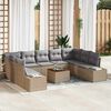vidaXL Gartensofa-set mit Kissen 10 pcs Beige Poly-Rattan