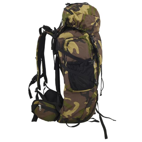 vidaXL Wanderrucksack Gr&uuml;n Tarnfarben 80 L Oxford-Gewebe