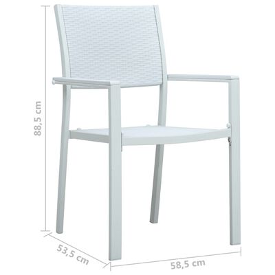 vidaXL Gartenstühle 4 Stk. Weiß Kunststoff Rattan-Optik