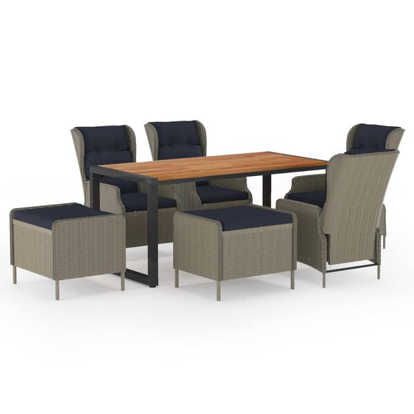 vidaXL 7-tlg. Garten-Essgruppe Braun