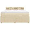 vidaXL Boxspringbett mit Matratze Creme 180x200 cm Stoff