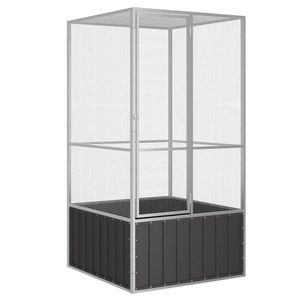 vidaXL Vogelk&auml;fig Anthrazit 111x107x211,5 cm Verzinkter Stahl