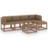 vidaXL 6-tlg. Garten-Lounge-Set mit Taupe Kissen
