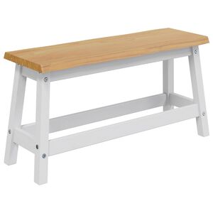 VidaXL Esstischbank EKAI Wei&szlig; 91,5 x 29 x 45,5 cm Massives Kiefernholz