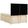 vidaXL Boxspringbett mit Matratze Creme 140x190 cm Stoff