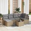 vidaXL Sofa Set mit Kissen 7 pcs Beige Poly Rattan