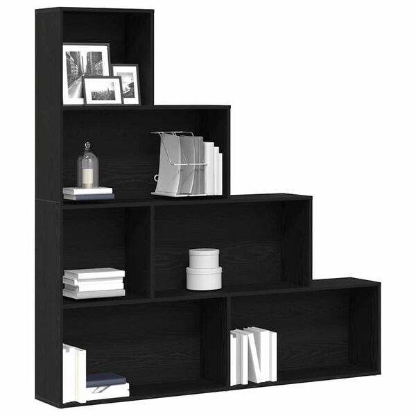 vidaXL B&uuml;cherregal Schwarz Eichen-Optik 155 x 24 x 160 cm