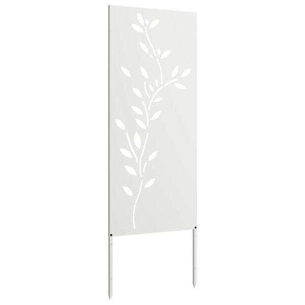 vidaXL Garten Sichtschutz-Leinwand Floral Weiß 50 x 140 cm