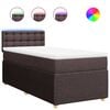 vidaXL Boxspringbett mit Matratze Dunkelbraun 100x200 cm Stoff