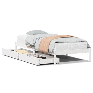 vidaXL Massivholzbett ohne Matratze Wei&szlig; 75x190 cm Kiefernholz
