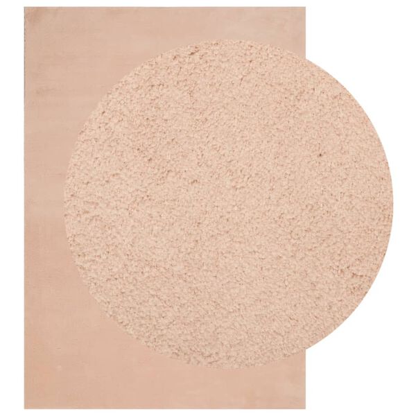 vidaXL Teppich HUARTE Kurzflor Weich und Waschbar Blassrosa 160x230 cm
