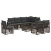 vidaXL Gartensofa-set 9 Stk. Grau Poly-Rattan