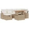 vidaXL Gartensofa-set 7 stk. Beige Poly-Rattan