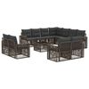 vidaXL Gartensofa-set 12 Stk. Grau und Dunkelgrau Poly-Rattan