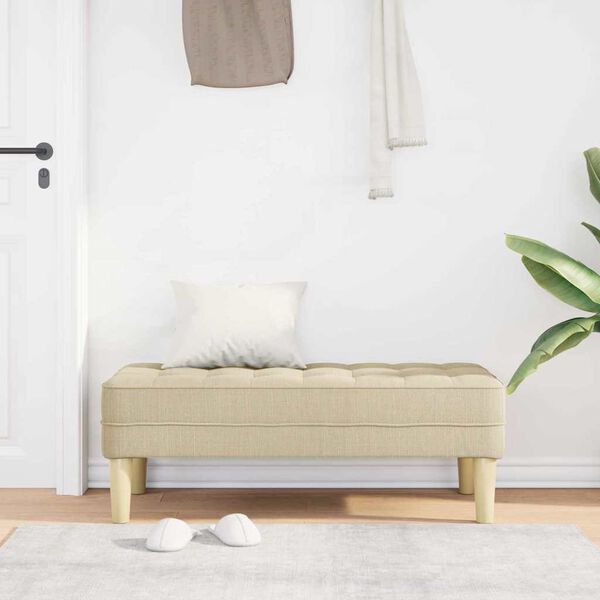 vidaXL Bank mit Kissen Creme 113 x 57 x 39 cm Stoff