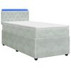 vidaXL Boxspringbett mit Matratze Hellgrau 80 x 200 cm Samt