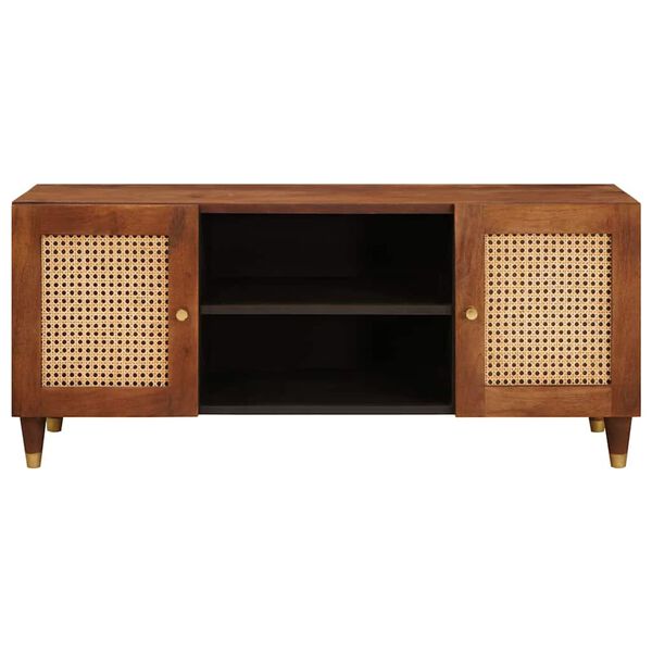 vidaXL TV-Schränk mit Regal Braun 105 x 33,5 x 46 cm Massivholz Mango