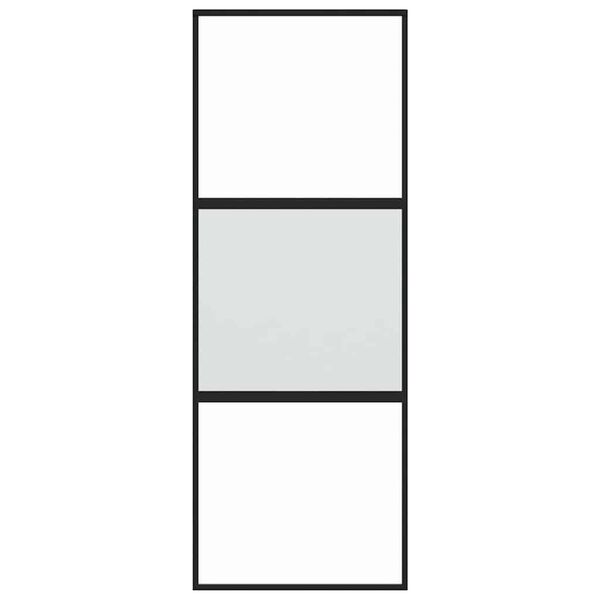 vidaXL Schiebetür Schwarz 76x205 cm Hartglas und Aluminium