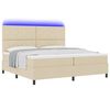 vidaXL Boxspringbett mit Matratze Creme 200 x 200 cm Stoff
