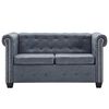 vidaXL Chesterfield Sofagarnitur Kunstleder in Wildleder-Optik Grau