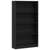 vidaXL B&uuml;cherregal 4 F&auml;cher Schwarz Eichen-Optik 80x24x143 cm