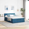 vidaXL Ottoman-Bett mit Matratze & LEDs Dunkelblau 140x200 cm Samt