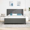 vidaXL Boxspringbett mit Matratze Dunkelgrau 200 x 180 cm Stoff
