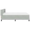 vidaXL Boxspringbett mit Matratze Hellgrau 200 x 160 cm Polyester