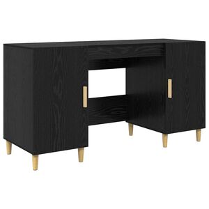 vidaXL Schreibtisch Schwarz Eichen-Optik Holzwerkstoff