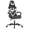 vidaXL Gaming-Stuhl mit Fu&szlig;st&uuml;tze Drehbar Schwarz & Wei&szlig; Kunstleder