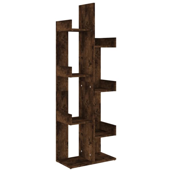 vidaXL Bücherschrank 48x25,5x140 cm Räuchereiche Holzwerkstoff