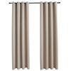 vidaXL Verdunkelungsvorh&auml;nge mit Metall&ouml;sen 2 Stk. Beige 140x225 cm