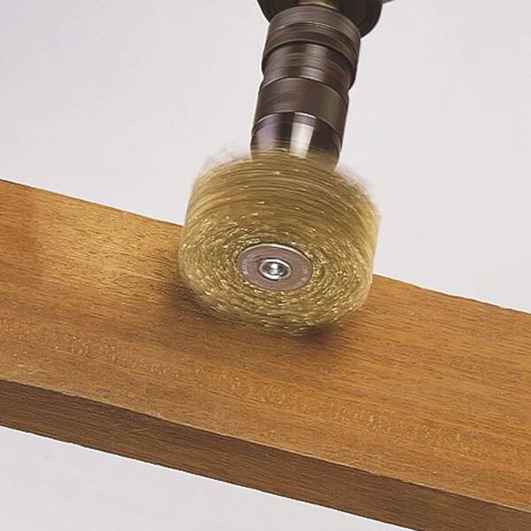 wolfcraft Holz-Struktur-B&uuml;rste 80 mm Gelb