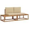 vidaXL Outdoor-Sofagarnitur mit Kissen 2 pcs Natur