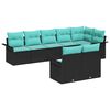 vidaXL Gartensofa-set mit Kissen 8 pcs Schwarz Poly-Rattan