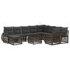 vidaXL Gartensofa-set 11 stk. Grau Poly-Rattan