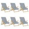 vidaXL Strandt&uuml;cher 6 Stk. Grau 60x135 cm Stoff 400 GSM